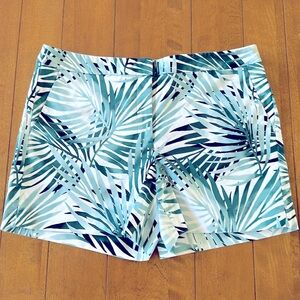 WHBM shades of green palms shorts.  Like new! Size 12.